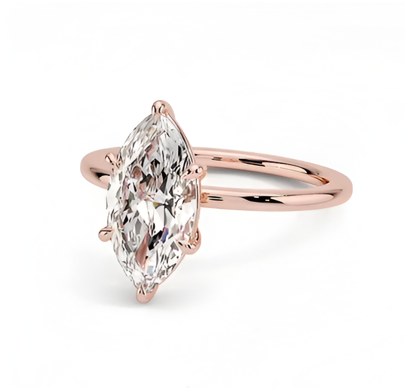 1 ct. Marquise Cut Rose Gold Engagement Ring