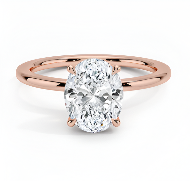 1 ct. Oval Cut Rose Gold Engagement Ring