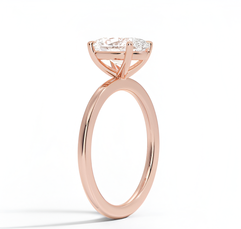 1 ct. Oval Cut Rose Gold Engagement Ring