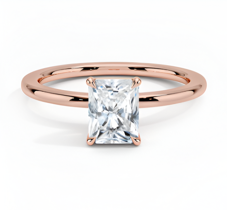 1 ct. Radiant Cut Rose Gold Engagement Ring
