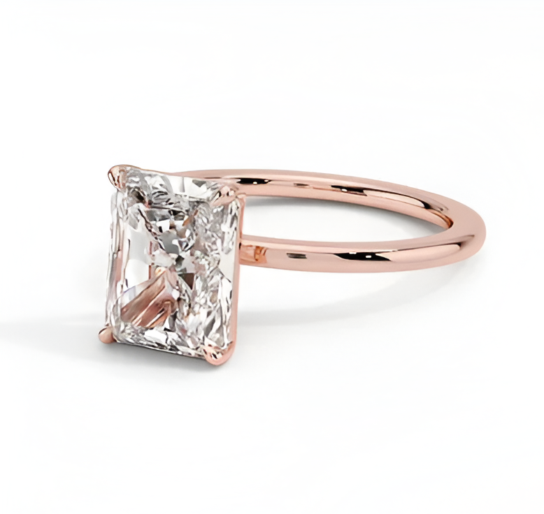 1 ct. Radiant Cut Rose Gold Engagement Ring