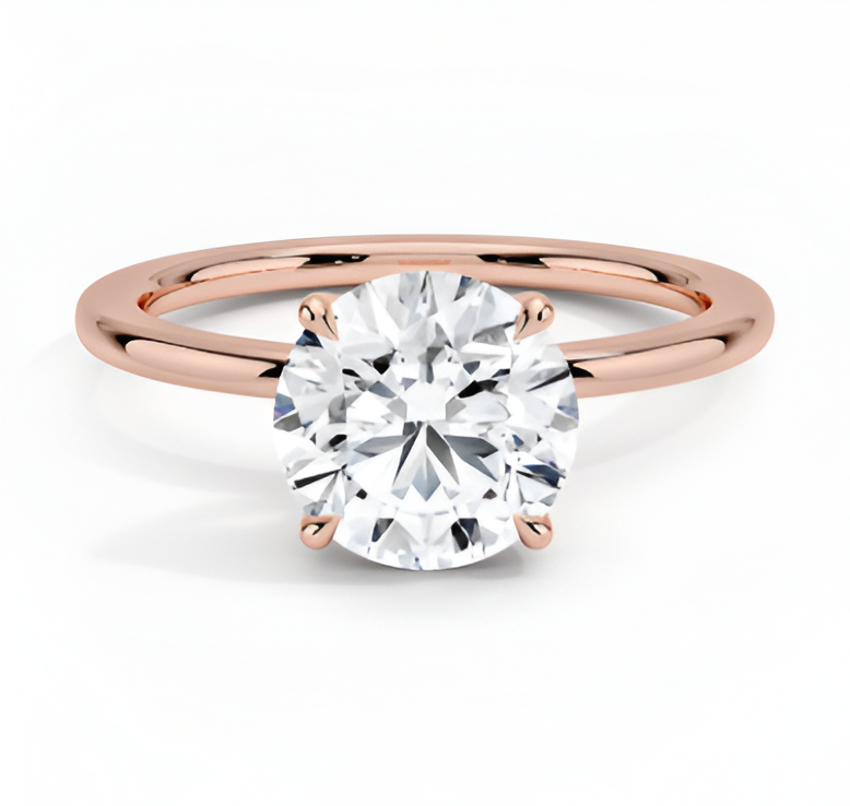 1.05 ct. Round Cut Rose Gold Engagement Ring