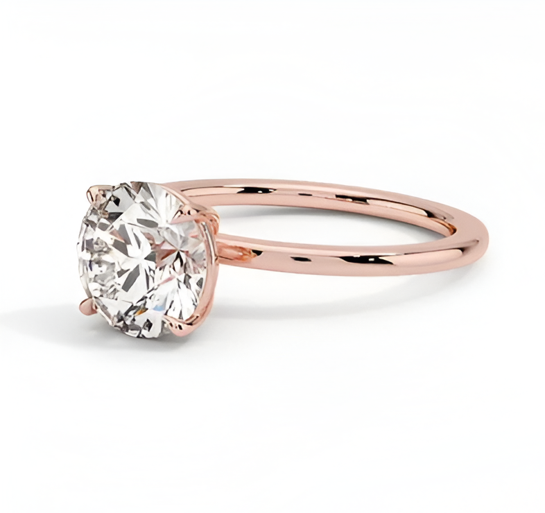1.05 ct. Round Cut Rose Gold Engagement Ring