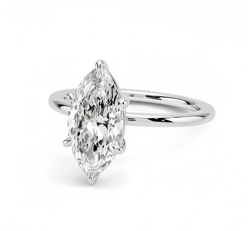 1 ct. Marquise Cut White Gold Engagement Ring