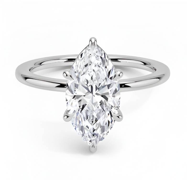 1 ct. Marquise Cut White Gold Engagement Ring