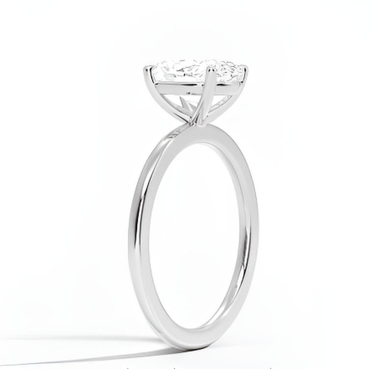 1 ct. Oval Cut White Gold Engagement Ring