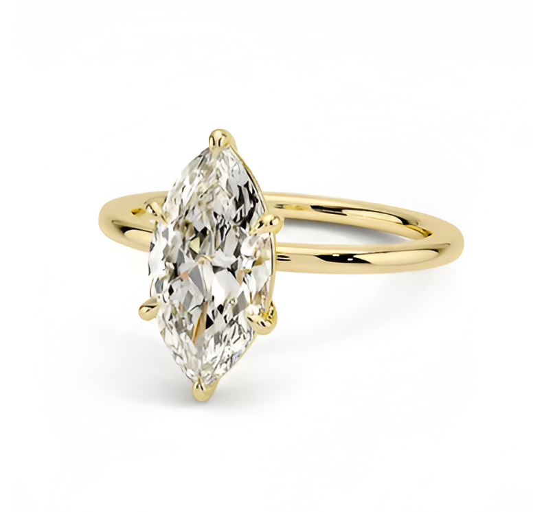 1 ct. Marquise Cut Yellow Gold Engagement Ring