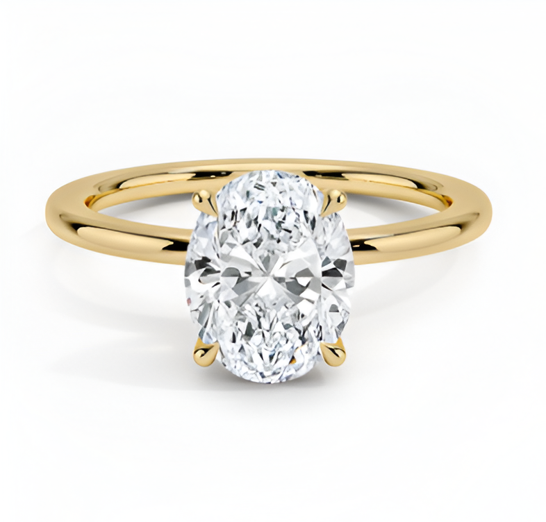 1 ct. Oval Cut Yellow Gold Engagement Ring