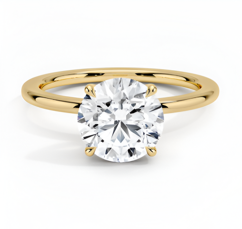 1.05 ct. Round Cut Yellow Gold Engagement Ring