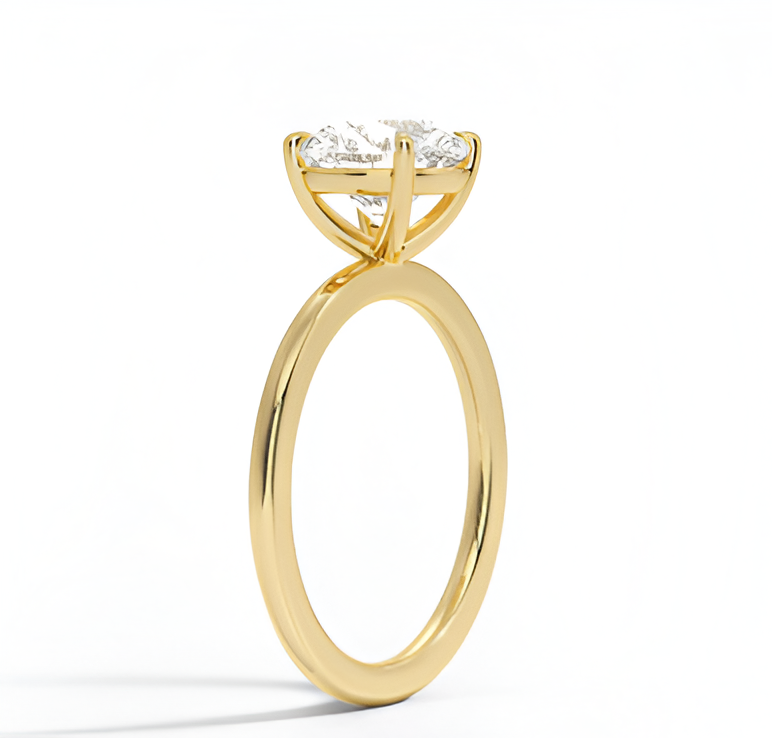 1.05 ct. Round Cut Yellow Gold Engagement Ring