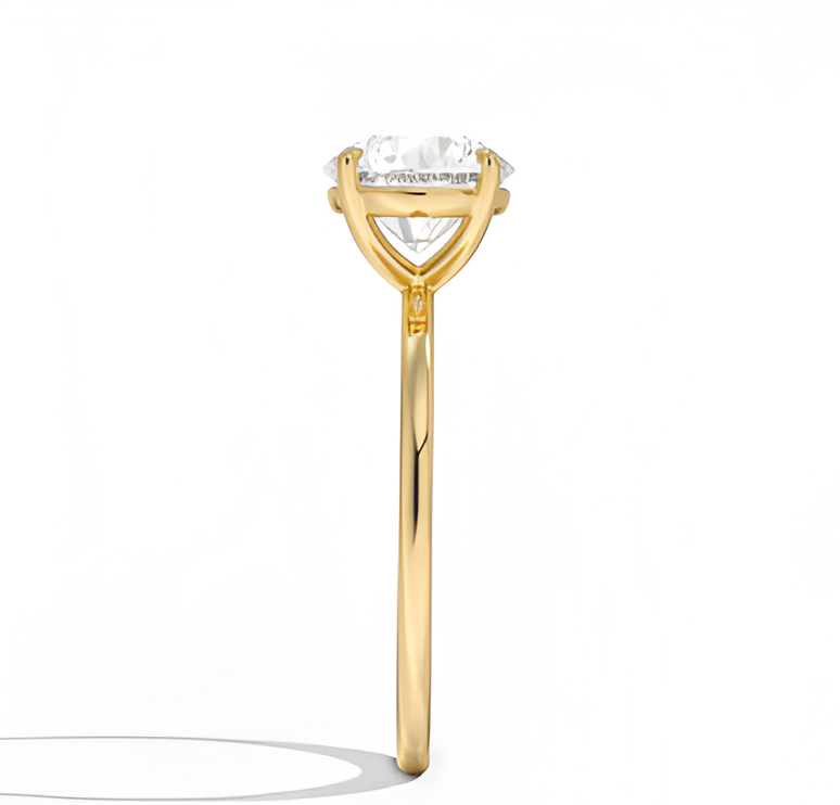 1.05 ct. Round Cut Yellow Gold Engagement Ring