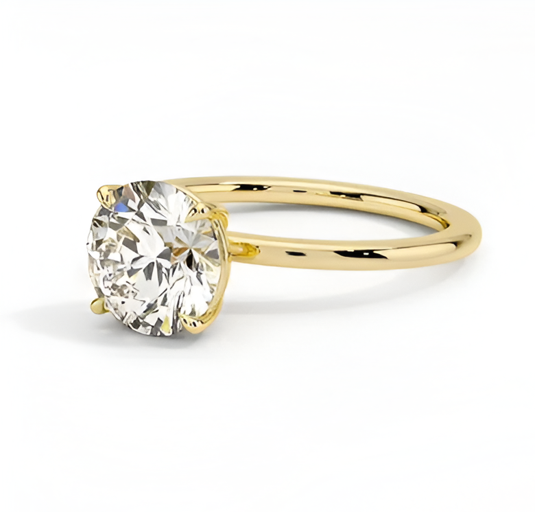 1.05 ct. Round Cut Yellow Gold Engagement Ring